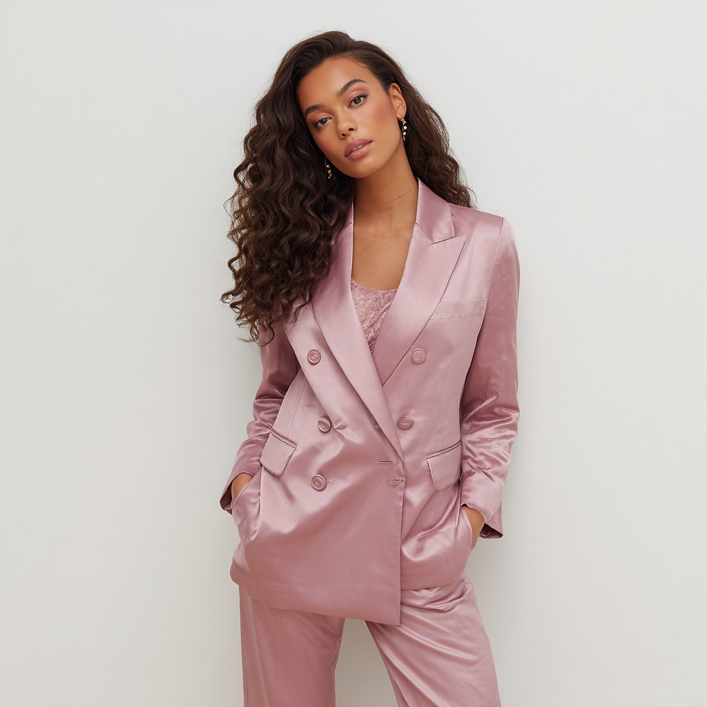 Retro Revival Double-Breasted Suit for Women