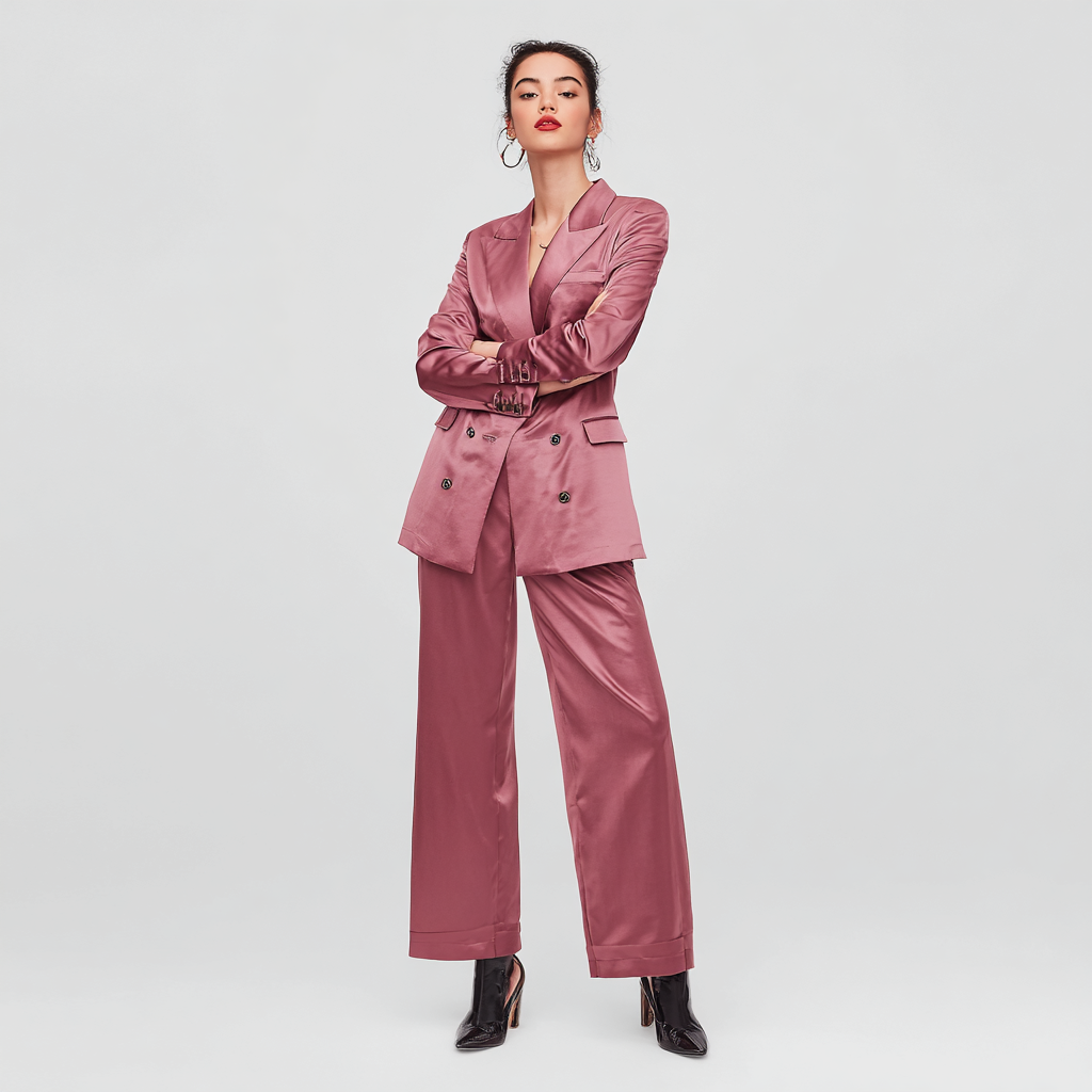 Retro Revival Double-Breasted Suit for Women