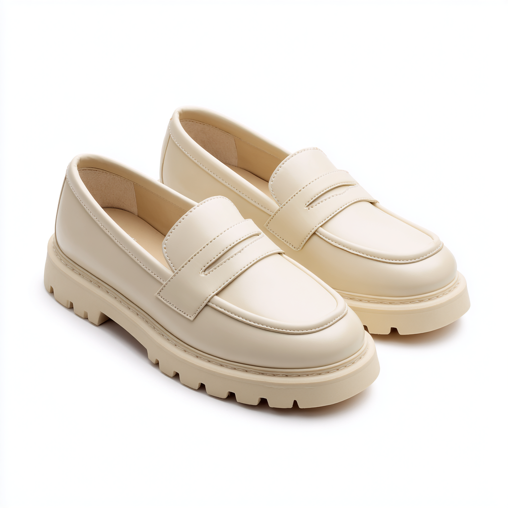 Minimalist Luxe Monochrome Loafers (Women's Shoes)