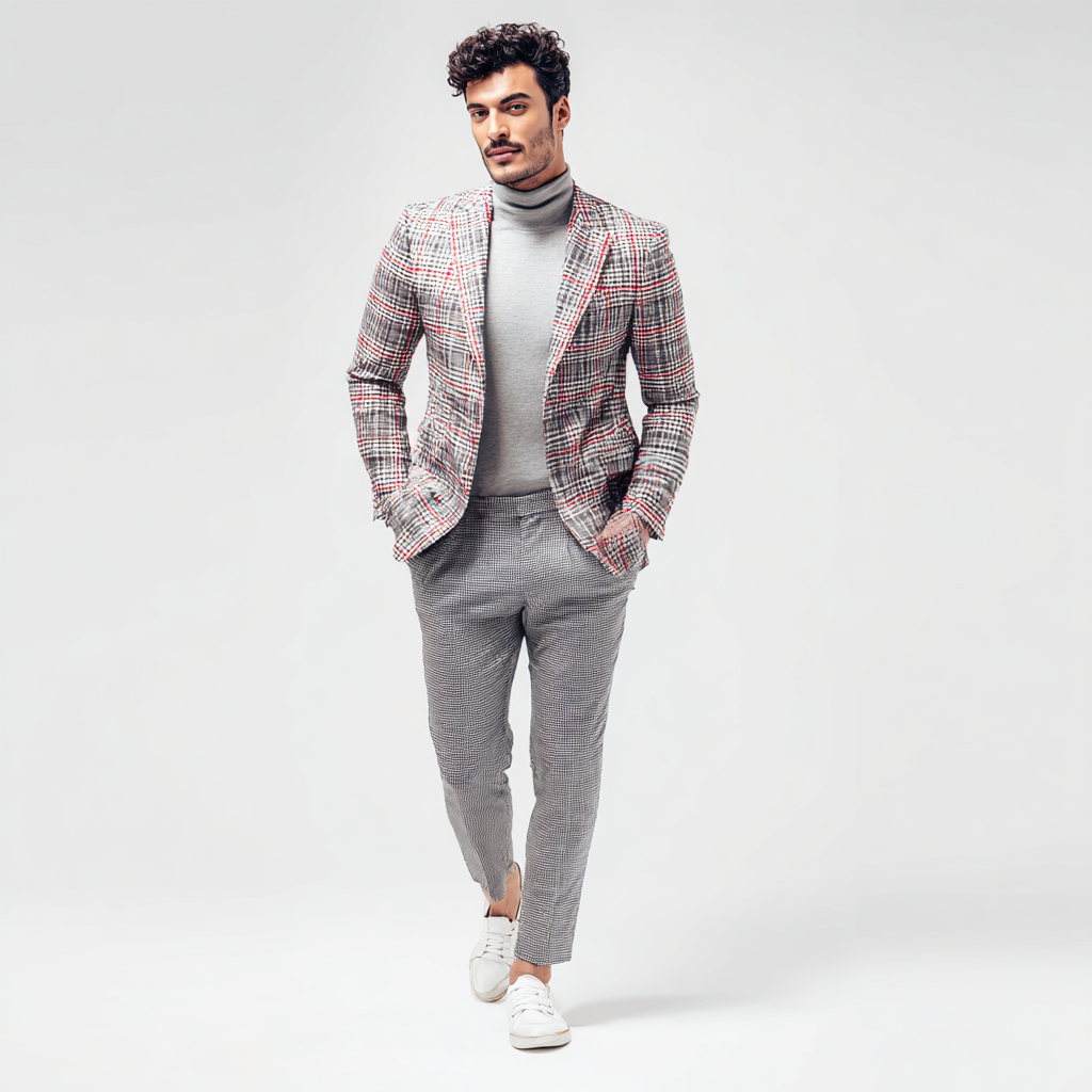 Checkered Tartan Blazer – Smart Casual