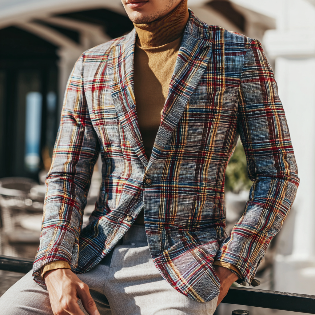 Checkered Tartan Blazer – Smart Casual