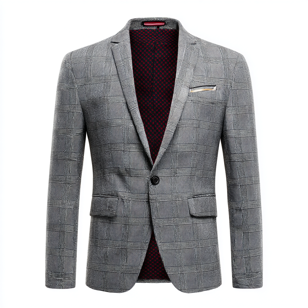 Checkered Tartan Blazer – Smart Casual