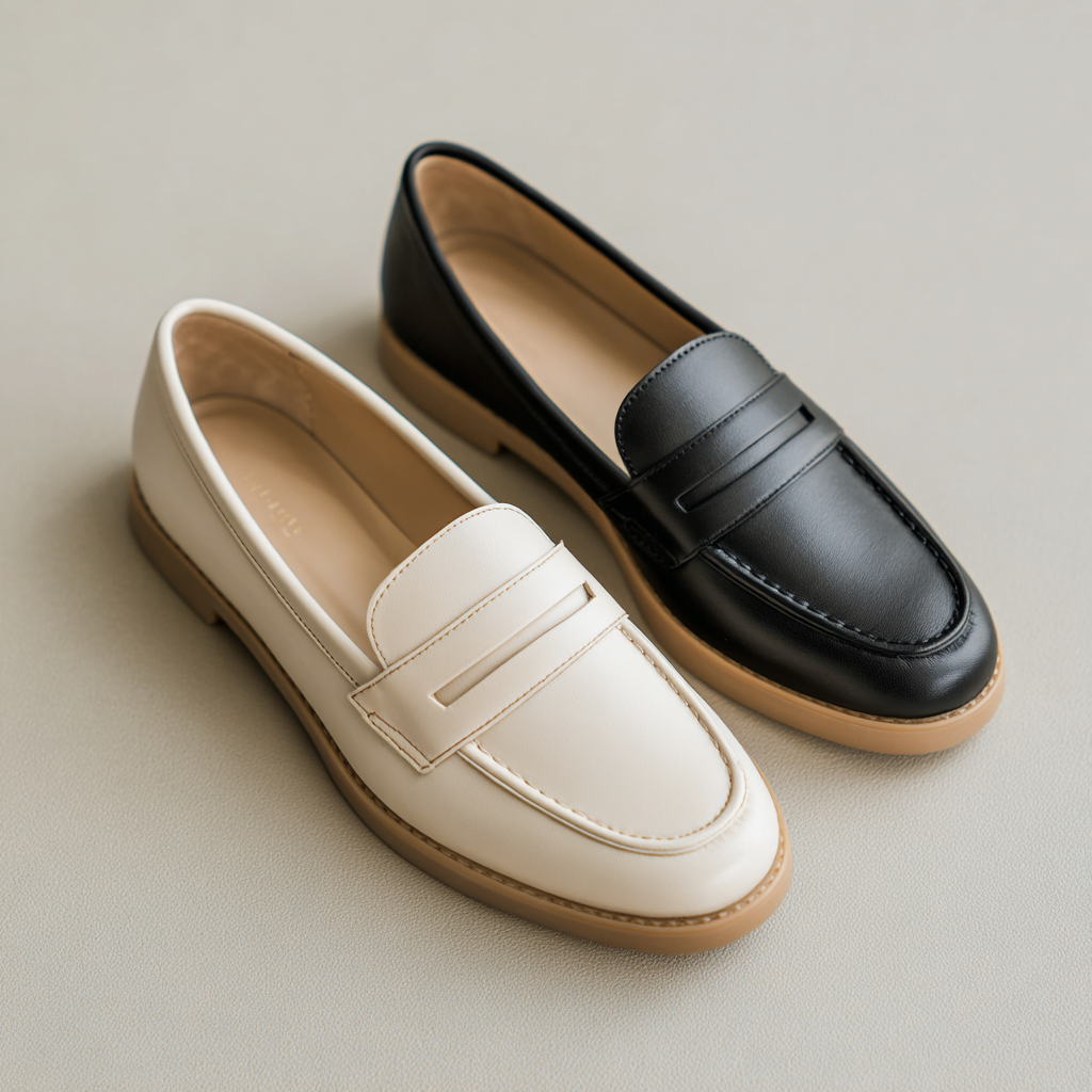 Minimalist Luxe Monochrome Loafers (Women's Shoes)