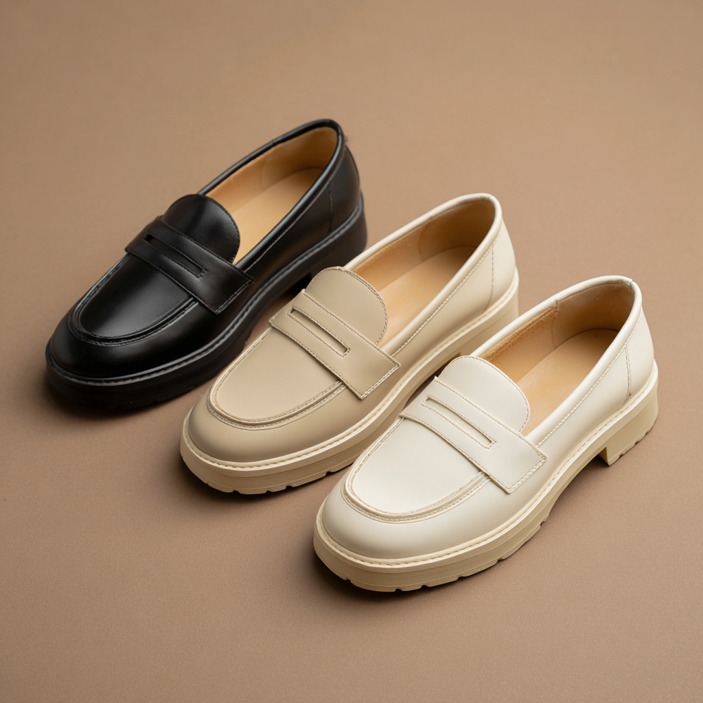 Minimalist Luxe Monochrome Loafers (Women's Shoes)