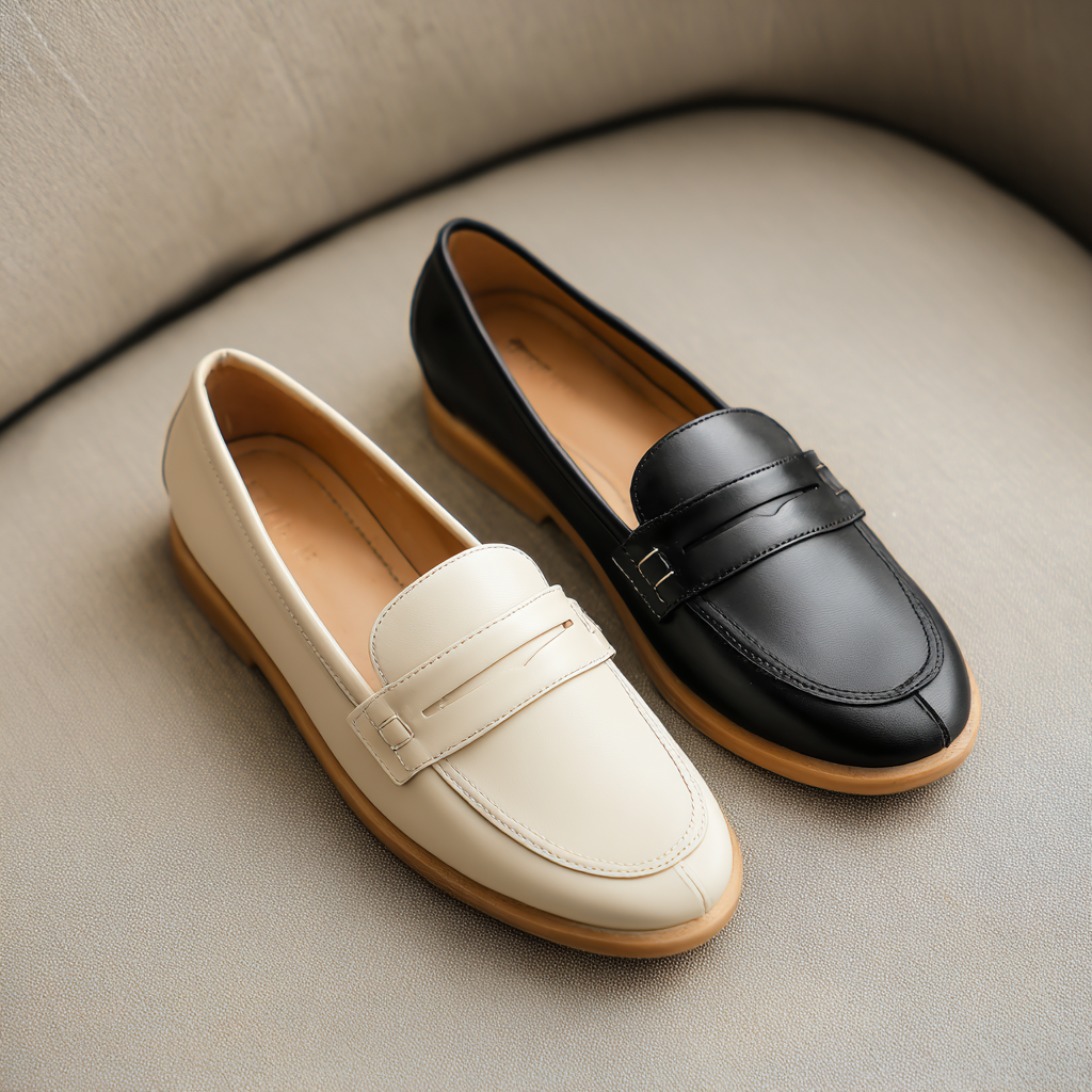 Minimalist Luxe Monochrome Loafers (Women's Shoes)