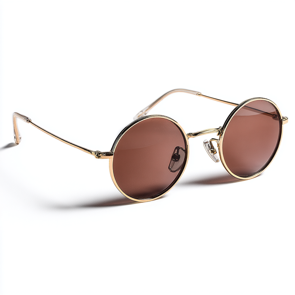 Round Vintage Sunglasses with a Retro Gold Frame