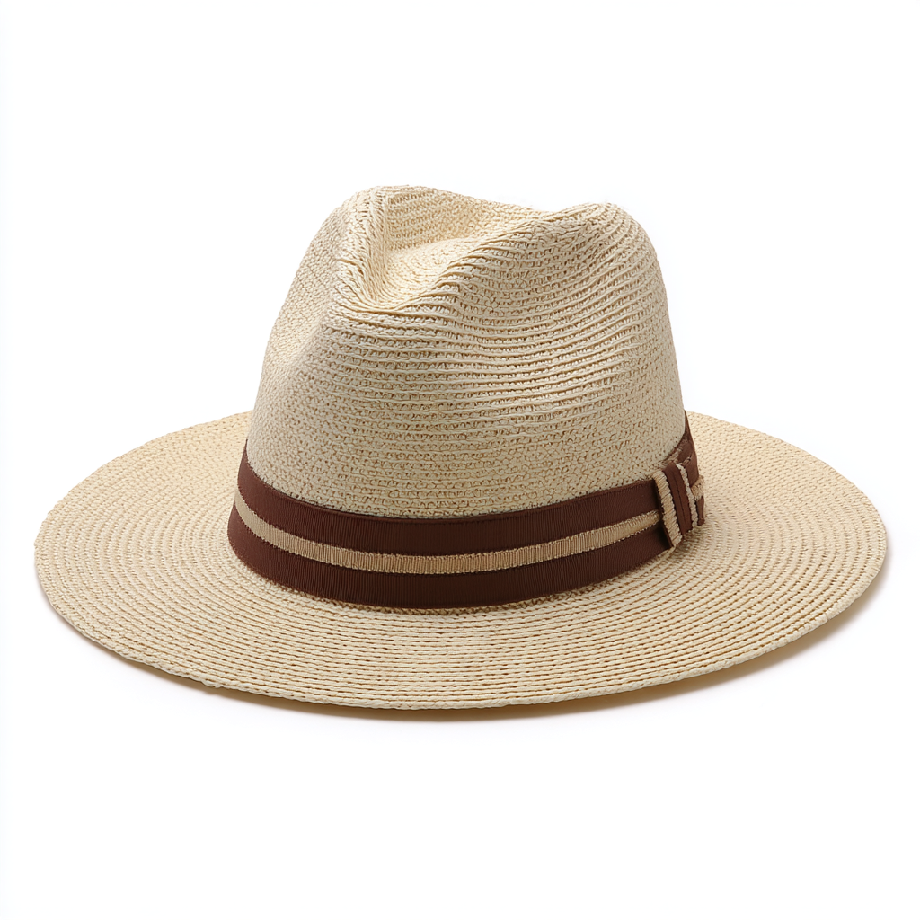Lightweight Straw Panama Hat with a Wide Brim