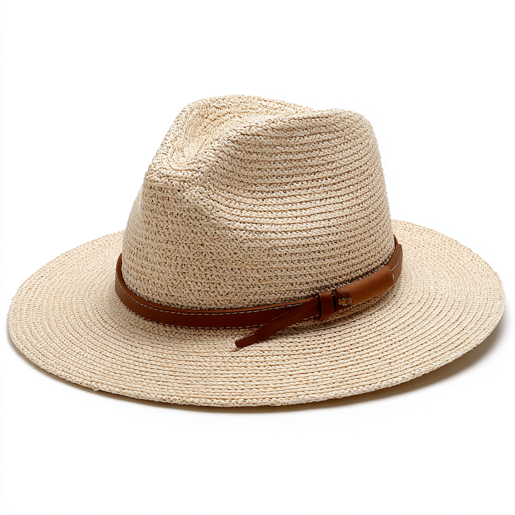Lightweight Straw Panama Hat with a Wide Brim