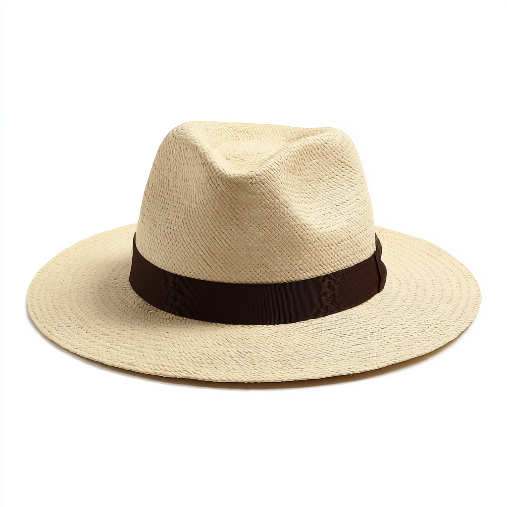 Lightweight Straw Panama Hat with a Wide Brim