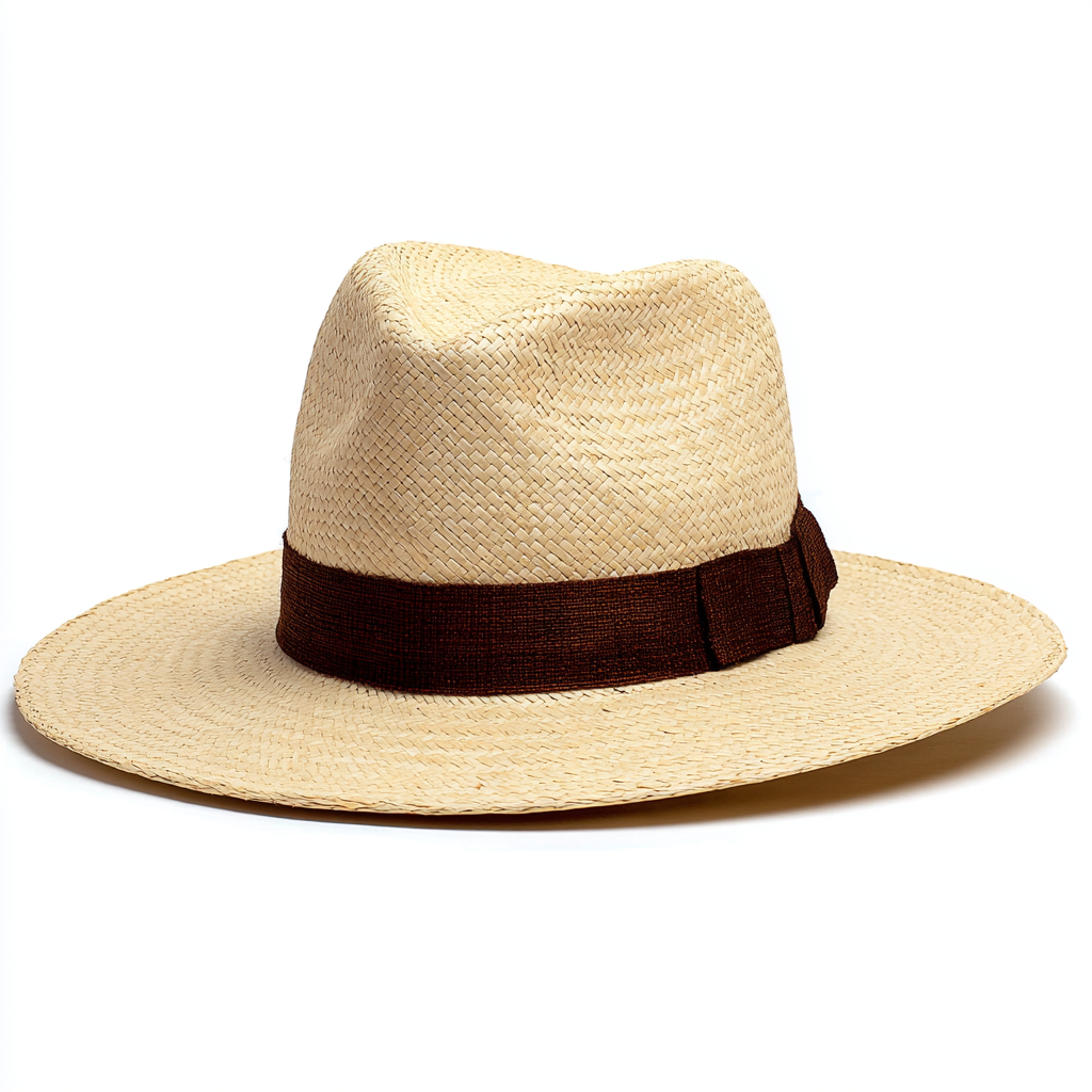 Lightweight Straw Panama Hat with a Wide Brim